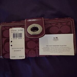 Coach Maroon Signature Wallet